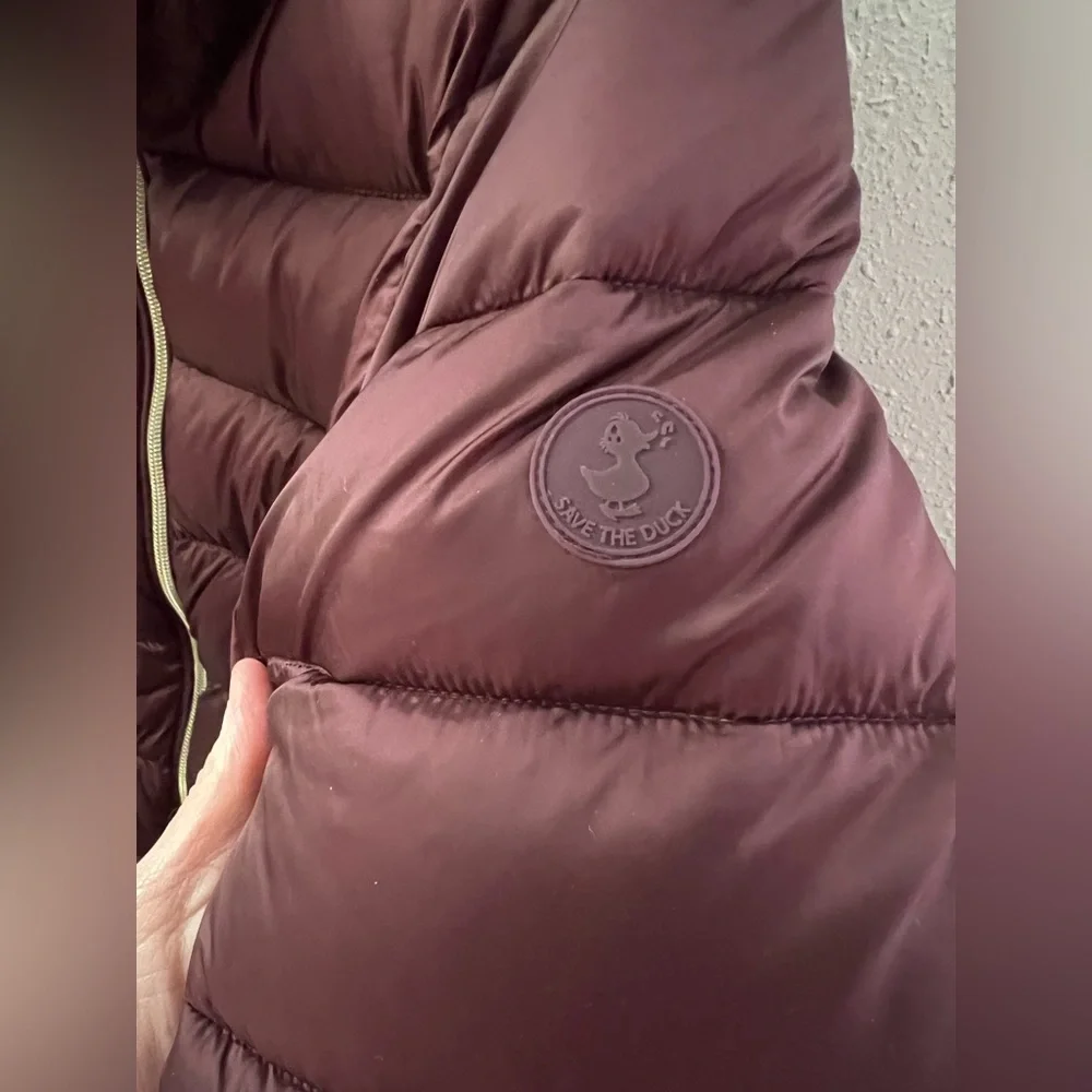 Save the Duck Mei Puffer Jacket in Burgundy Women’s Size 1/Small New - Picture 6 of 10